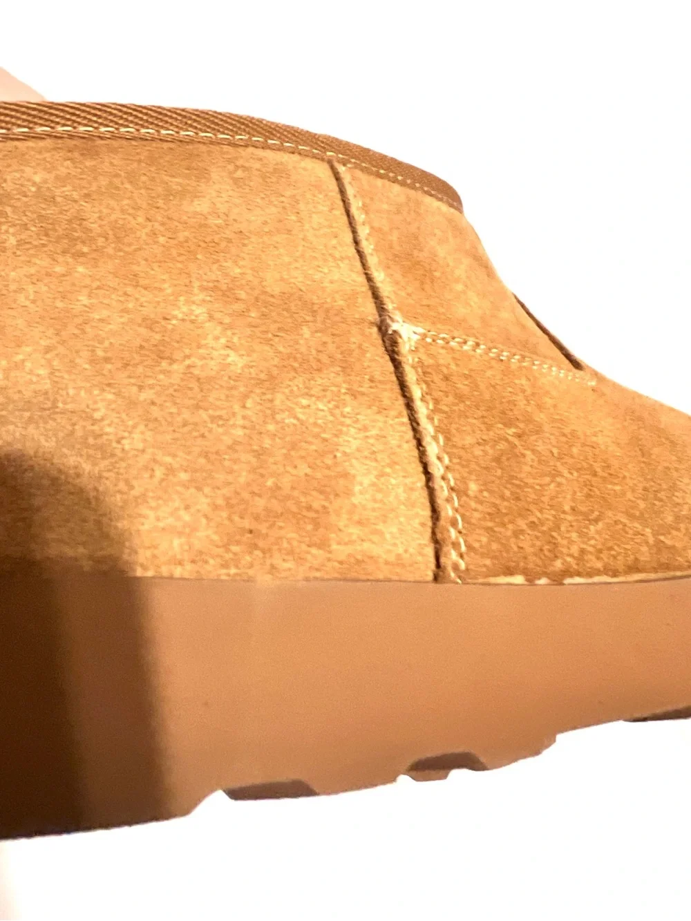 Time and Tru-NWT-Women's Ankle Boots-Tan-Leather Suede-Slip On-Sz. 8-Faux Fur